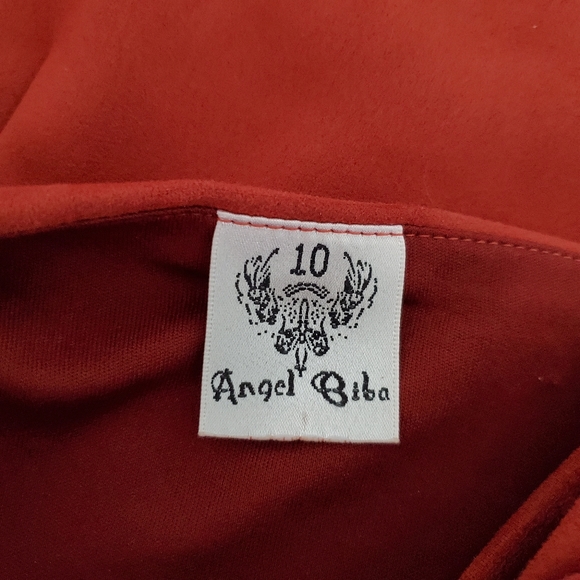 ANGEL BIBA Rusty orange faux suede bodycon - Picture 11 of 12